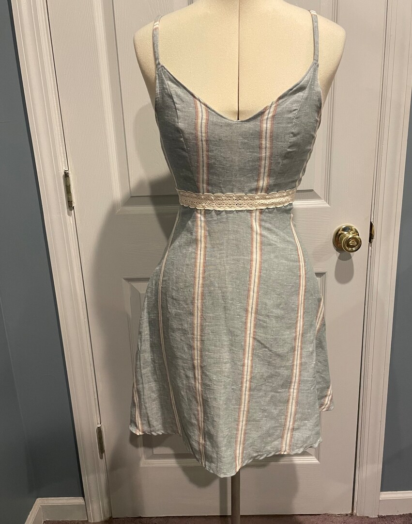 Linen Dress, Spaghetti Strap Dress with Sweetheart Neckline | MakerPlace by Michaels Linen Dress, Spaghetti Strap Dress with Sweetheart Neckline | MakerPlace by Michaels